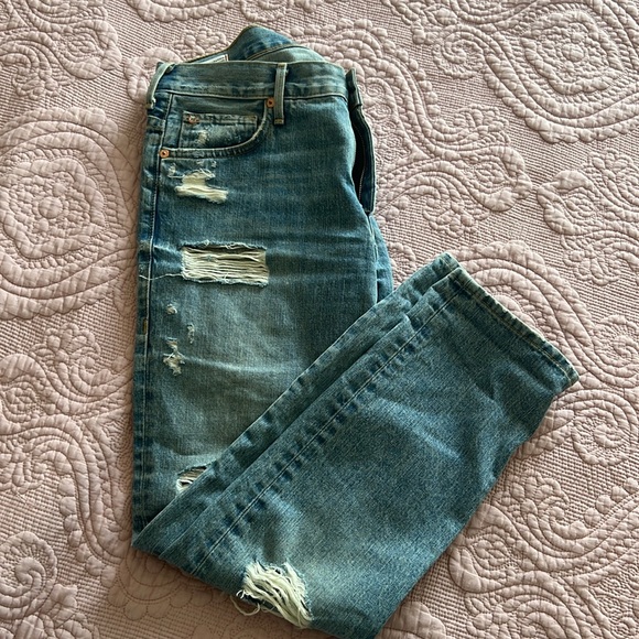 True Religion Audrey boyfriend frayed jeans Mid Rise - Picture 7 of 10